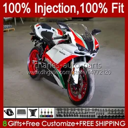 Bodywork Injection For DUCATI 848 1098 1198 S R 1198R 07 08 09 10 11 12 Body 18No.94 848S 848R 1098R 07-12 1098S 1198S 2007 2008 2009 2010 2011 2012 OEM Fairing White red blk