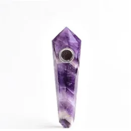 Drop Natural Deam Amethyst Crystal Crystal Pipe + Фитрелька Кварцевый камень Заживление палочки 210811