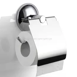 Bathroom Toilet Roll Paper Holder Vacuum Suction Cup Stainless Steel Wall Mount J16 19 Dropship 210709