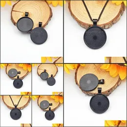 Impostazioni Gioielli25Mm Colore Nero Collana Pendente Impostazione Cabochon Cammeo Base Vassoio Lunetta Vuota Creazione di Gioielli Risultati Sp208 Drop Delivery