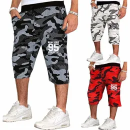 ZOGAA Summer Men Shorts Print Camouflage Casual Fitness Beach Sport Luźny Sznurek Uruchamiający Spodnie Treningowe 210714