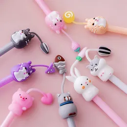 0.38mm Atrament Żel Pen Kreskówki Cute Animal Cat Wkłady Rod Black Office School Writing Materiały Papiernicze Escolar Prezent 0514