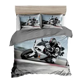 Sports Car Motorcycle Pościel Zestaw Printed 3D Duvet Cover Linen Children Bed Cover Set Edredones de Cama Custom (bez zestawu do prześcieradła) 210309