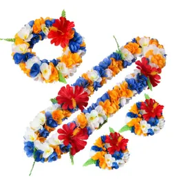 Decorative Flowers & Wreaths Wedding Decorations Garland Artificial Wreath Simulation Flower 4-piece Collar Bracelets Hanging Beach Tropical