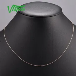 Vistoso Gold Halsband för kvinnor Äkta 14K 585 Rose / Yellow / White Chain 42cm Fine Smycken 220222