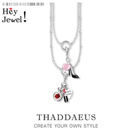 Charm Necklace Beauty Junkie & Heel,2020 Spring Brand Fashion Jewelry Europe 925 Sterling Silver Bijoux Gift For Women Girls Q0531