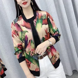 Autumn Fashion Design Women's Mother's Plus Size Large Print Floral Short Jackets Coat Casacos