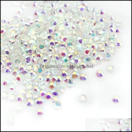 Lösa diamanter Smyckesmixstorlekar 1440PCS 288PCS CLEAR CRYSTAL AB SS3-SS30 Flat Back Non Fix Rhinestone Glass pärla för 3D Nail Art Decoration