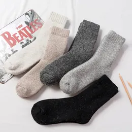 Winter Warm Thicken Wool Socks High Quality Thermal Snow Women Socks Super Thick Breathable Solid Color Cashmere Crew Sock