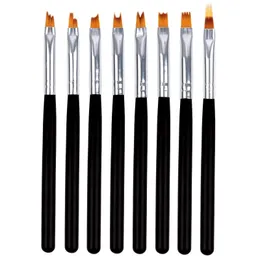 8 Pcs/set Nail Art Brush Painting Brush Set UV Gel Flower Drawing Pen Wood Handle Manicure Nail Art Polish Tool