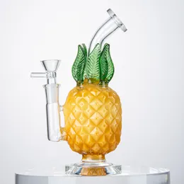 8 inç ananas cam bong 5mm kalın nargile bisbler yağ dab rig inline perc su boruları kase ile 14.5mm kadın wp2194