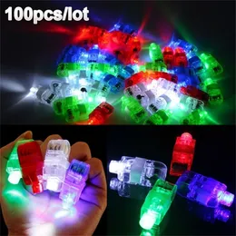 100 Pz / lotto LED Finger Lights Incandescente Abbagliamento Lampade a emissione laser a colori Natale Celebrazione di nozze Festival Party decor Y201015