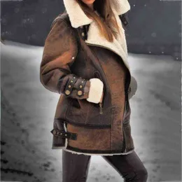 秋冬ジッパー暖かいウインドブレーカー女性の長い女性緩い綿コート女性のプラスサイズ5xlオートバイのジャケット211130