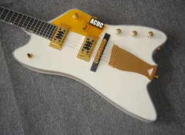 Super Rare 6199 Billy Bo Jupiter Cream Fire Thunderbird Gitara Electric Big Sparkle Wiązania, TV Jones Pickups, Penguin Pickguard, Złoty Sprzęt