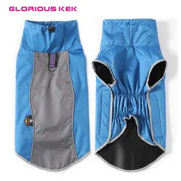 GLORIOUS KEK Reflective Waterproof Dog Clothes Dog Winter Coat Sport Trainining Vest Jackets Snowsuit Apparel for Med Large Dogs 211013