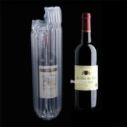 7 * 32cm vinho tinto 7 coluna anti pressão à prova de choque à prova de choque saco de armazenamento claro poli poli bolha de ar bolsa de ar