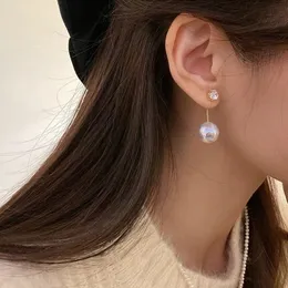 AFSHOR 2022 New Fashion Charm Zircon Pearl Drop Earrings For Women Korean Elegant Pearl Boucle D'oreille Simple Geometric Jewelry