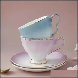 Cups Drinkware Kitchen, Dining Bar Gardencups & Saucers European Style Modern Creative Ceramic Coffee Cup Set Luxury Household Afternoon Tea