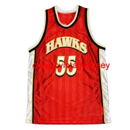 StitchedRare #55 Mutombo Champion Jersey Broderie Personnalisée N'importe Quel Nom Numéro XS-5XL 6XL