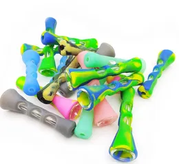 pink green blue Silicone Smoking Pipe Glass Bongs 3.4 inches Cigarette Hand Pipes Portable Mini Tobacco Cigarettes Holder