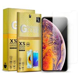 Screen Protector Protective Film na iPhone 15 14 13 12 Pro Max 11 XR plus przezroczyste szkło z opakowaniem detalicznym