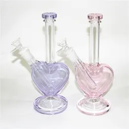 Hookahs Glass Bong Oil Dab Rigs Water Pipes Thick Pyrex Smoking Bongs ash catcher with 14mm heart shape bowl quartz banger nails