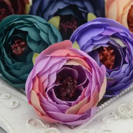 5PCS 4 cm Mini Silk Rose Bud Sztuczny notatnik kwiatowy na dekorację ślub