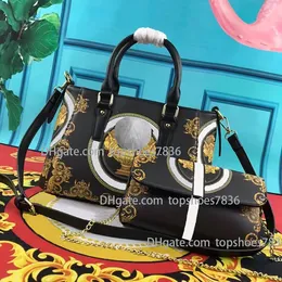 Women large capacity child mother Cosmetic Bag Fashion Gold Button 3D color printed Leather Canvas Shoulder Bag Messenger Handbag 9886 luxury chain bags 32 * 22x16cm