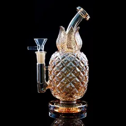 Ananasformad fruktkrokor Tobaksrör glas Bong Vattenrör Olja DAB Riggar Dabber Solid Base