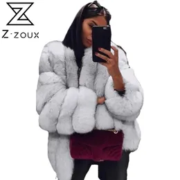 Women Faux Fur Coat Long Sleeve Imitation Hair Fake Fashion Winter Jacket Black Overcoats 4XL 210524