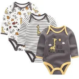 Kläder Vinter Nyfödda Jumpsuits Boy Girl Romper Långärmad Spädbarn Ropa Bebe Kläder O-Neck Baby Produkt 210309