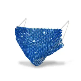 50% Off Fashion Colorful Mesh Designer Party Masks Bling Diamond Rhinestone Grid Net Tvättbar Sexig Hål Mask för Kvinnor 850pcs Ottie