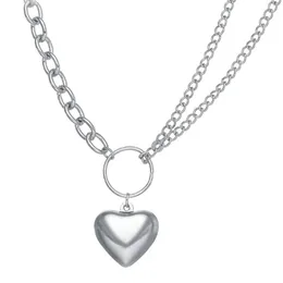 Pendant Necklaces Silver Color Choker Necklace For Women 1 Layers Cute Heart Chain & Pendants Velvet Chokers Fashion Jewelry
