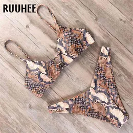 RUUHEE Bikini Swimwear Women Swimsuit Brazilian Set Marble Printed Bathing Suit Push Up Low Waist Summer Beach Wear 210621