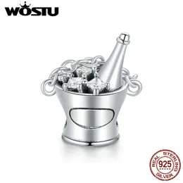 WOSTU 925 Ayar Gümüş Charm Buzlu Şampanya Charm Fit Orijinal Bilezik DIY Kolye Kolye Parti Kulübü Takı CQC1687 Q0531