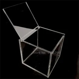 Przezroczyste akrylowe pudełko do przechowywania Clear Square Cube wielofunkcyjne wyświetlacz obudowy pleksi biżuteria prezent pudełka 210922