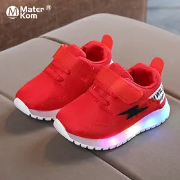 Taglia 21-30 Baby Glowing Hook Loop Sneakers Kids Unisex Led Light Shoes Girls Sneakers luminose per Baby Toddler Scarpe luminose 210308