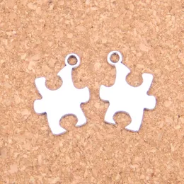 133pcs Antique Silver Plated Bronze Plated jigsaw puzzle piece autism awareness Charms Pendant DIY Necklace Bracelet Bangle Findings 20*14mm