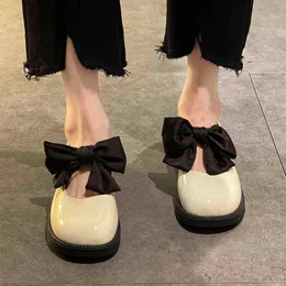 Dress Shoes Zapatos Oxford con lazo grande para mujer calzado informal de charol con plataforma y hebilla Lolita Otoño 9324N 220309
