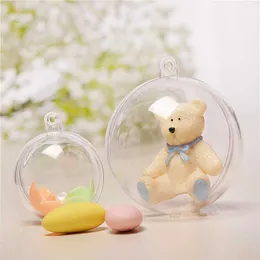 Weihnachtsdekorationen, zu öffnende transparente Kunststoff-Weihnachtskugeln, 4 cm bis 14,6 cm, Weihnachtsbaumschmuck, Party, Hochzeit, durchsichtige Kugeln