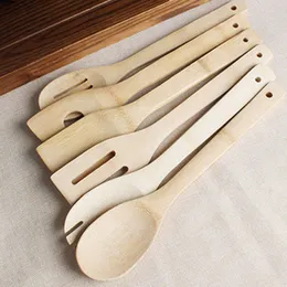 Cucchiaio di bambù naturale 6 stili Utensili da cucina portatili Tornitori Pala Cucina Home Bar Forniture da pranzo