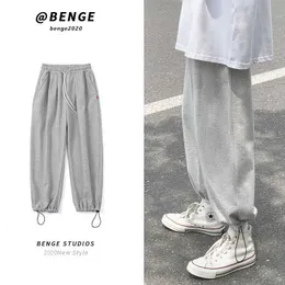 SS Casual Sweatpants Mäns lösa studenter Koreanska Joggingbyxor Trend Rak Ankellängd Kvinnors Bottoms Unisex Pants 210526