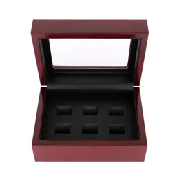 Championship Big Heavy Ring Display Case Wooden Jewelry Box Black Velvet Inside 12*16*7cm (2-9 Holes)