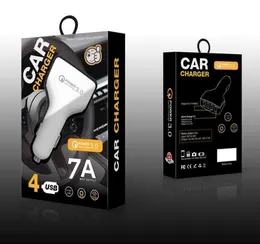 Caricabatteria per auto 4usb 7a Qc 3.0 Cavo USB per ricarica rapida adattiva per ricarica da viaggio a casa Cavo USB per telefono cellulare Nuovo arrivato per auto