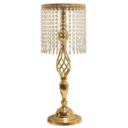 / Silver Rhinestone Candelabra Gold Candle Holder Table Centerpiece Vase Stand Crystal Candlestick Bröllopsdekoration Partihandel
