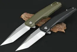 Haute qualité JJ045 Flipper couteau pliant D2 Satin Tanto Point lame en tôle d'acier + poignée G10 Camping en plein air randonnée EDC couteaux de poche