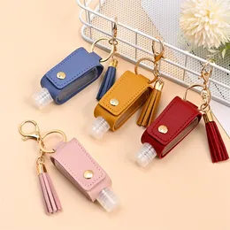 Akcesoria Cartoon Leather Sanitizer Holder Case Z balsamem Hand Butelka Tassel Key Pierścionki Dziecko Dziewczyny Biżuteria 8 Wzory 129 Y2