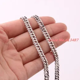 Chains Charming 7-40" 6mm Silver Color 316L Stainless Steel Men's Curb Cuban Chain Necklace Or Bracelet Brand Jewelry1