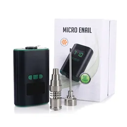 Micro Electronics nail dab mini Enail portatile e-nail dabber rig scatola di controllo della temperatura con bobina di riscaldamento in titanio banger al quarzo per gorgogliatore di vetro