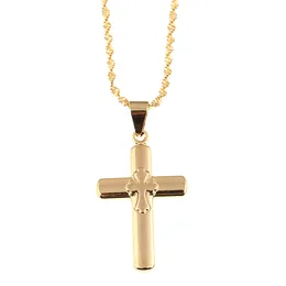 New God Saint Jesus Christ Cross Pendant Chain Jewelry Gift Gold Color Catholic Necklace